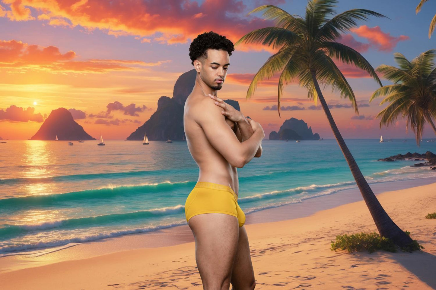 Andrew Christian CoolFlex Modal Boxer w/ SHOW-IT® Mustard