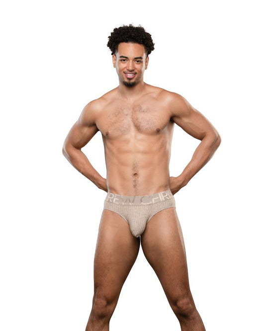 Andrew Christian Essential Rib Brief w/ ALMOST NAKED® Heather Khaki