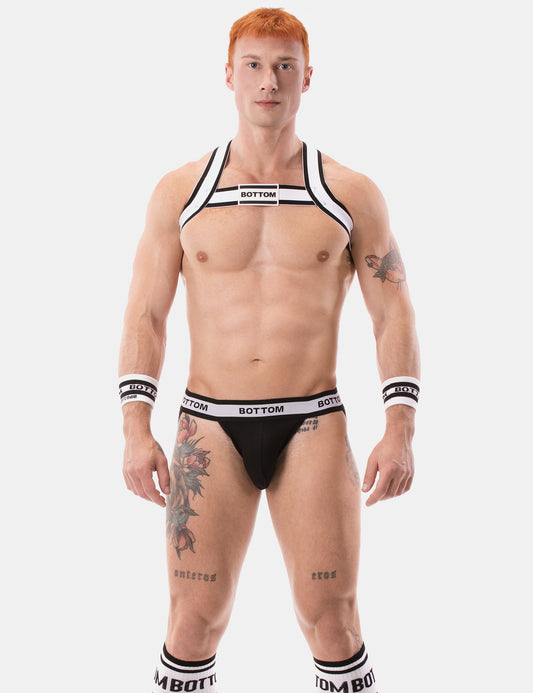 Barcode Berlin BOTTOM Multipack 1x Jockstrap Black + 1x Harness White-Black