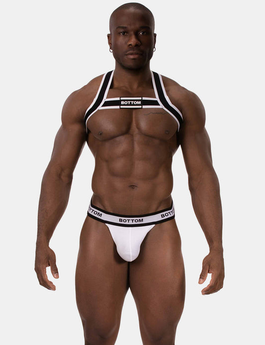 Barcode Berlin BOTTOM Multipack 1x Jockstrap White + 1x Harness Black-White