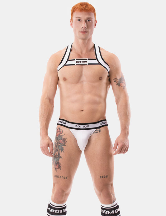 Barcode Berlin BOTTOM Multipack 1x Jockstrap White + 1x Harness White-Black