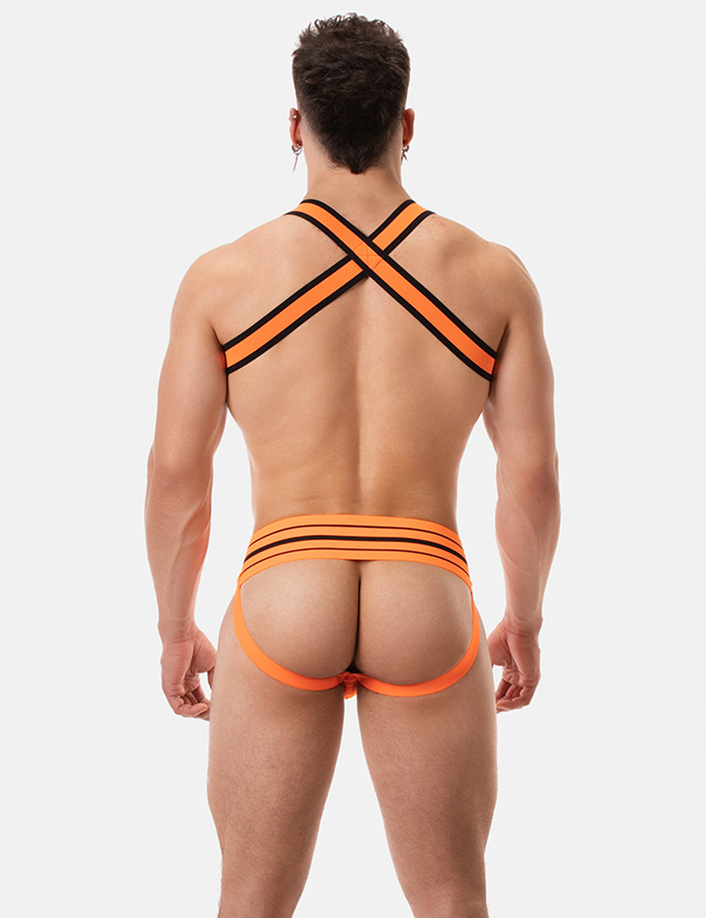 Barcode Berlin Multipack 1x Andreus Jockstrap + 1x Colin Harness Orange-Black