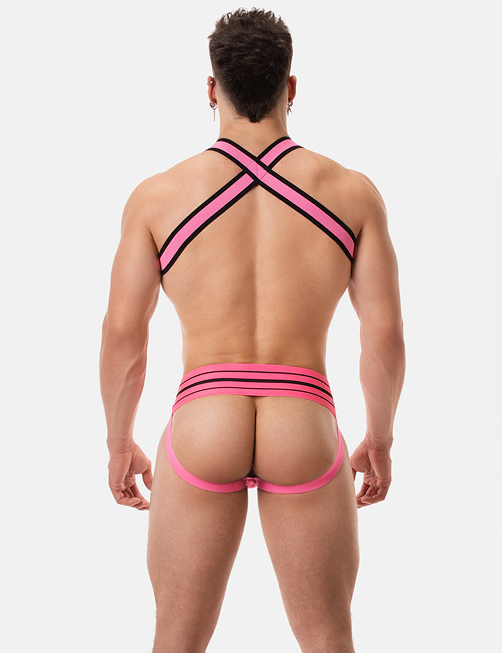 Barcode Berlin Multipack 1x Andreus Jockstrap + 1x Colin Harness Pink-Black