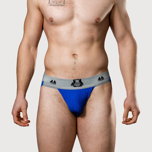 MM Sports Original Edition Swimmer/Jogger Jockstrap 2 inch Blue