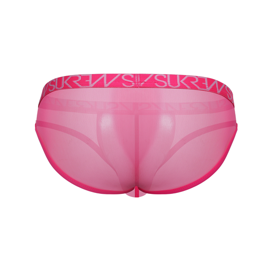 SUKREW Sheer Low-rise Brief Electric Pink
