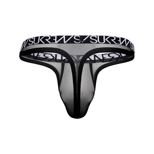 SUKREW Sheer Low-rise Thong Underground Black