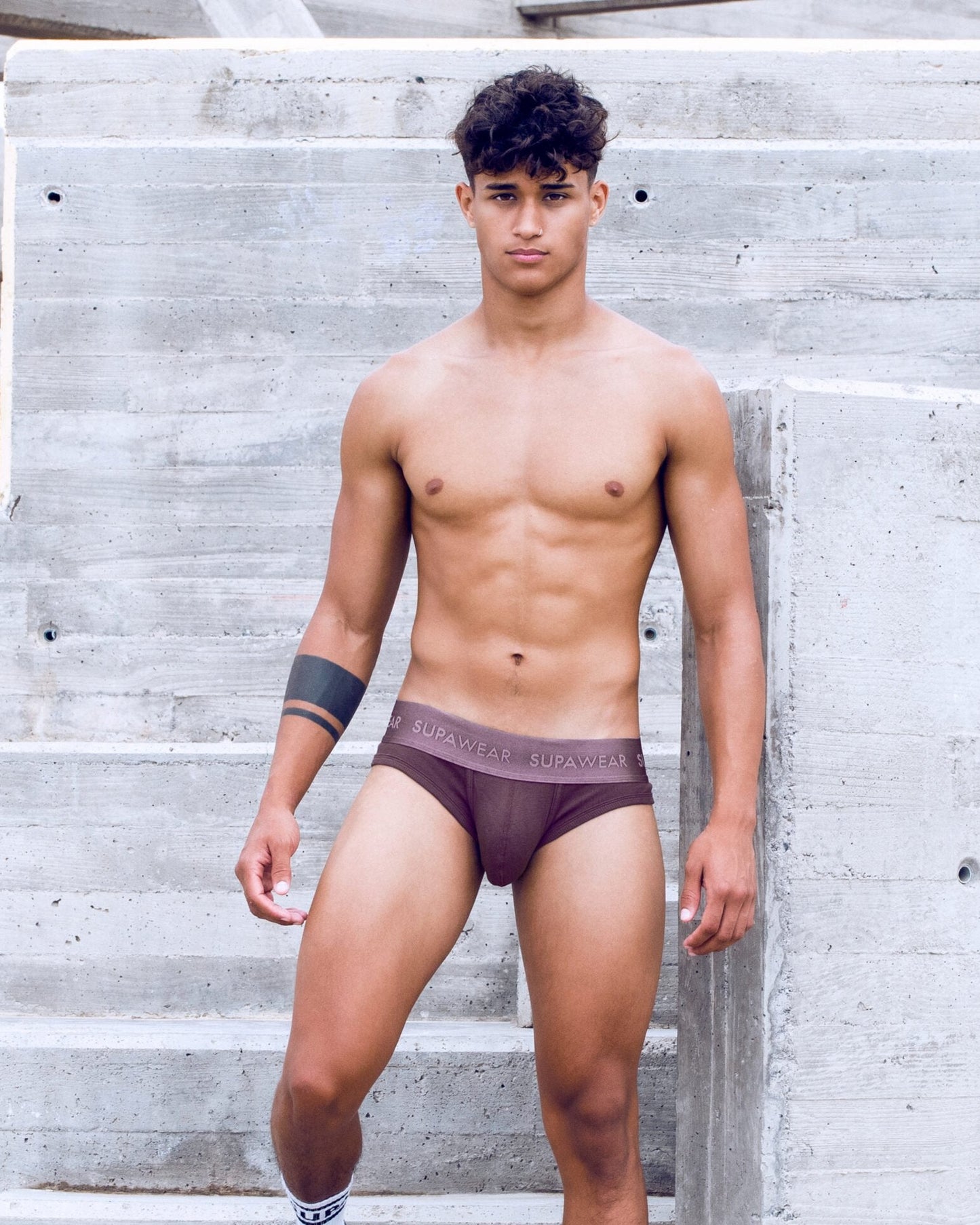 SUPAWEAR Ribbed Brief Peppercorn