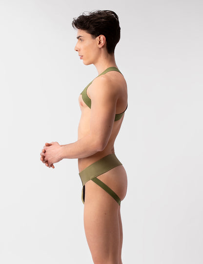 Barcode Berlin Multipack 1x Zuri Jockstrap Darkarmy/Black + 1x Harness Matt Pop Grasslandbeige