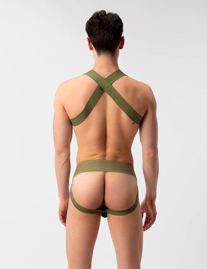 Barcode Berlin Multipack 1x Zuri Jockstrap Darkarmy/Black + 1x Harness Matt Pop Grasslandbeige