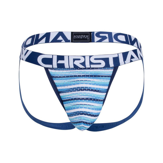 Andrew Christian Surf Stripe Mesh Jock w/ ALMOST NAKED® Surf Stripes