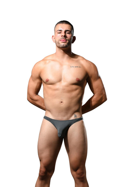 Andrew Christian ALMOST NAKED® No-Show Ultra Low-Rise Slip Steel Grey