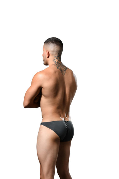 Andrew Christian ALMOST NAKED® No-Show Ultra Low-Rise Slip Steel Grey