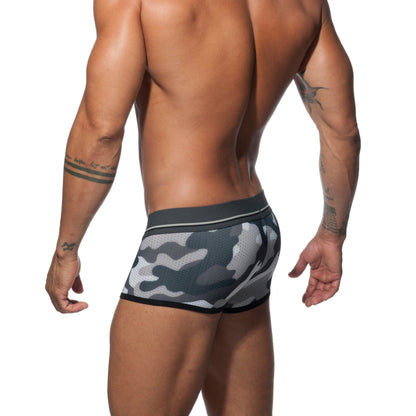 ADDICTED Camo Mesh Push Up Boxer Charcoal