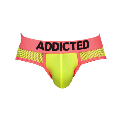 ADDICTED Neon Mesh Letter Neon Yellow