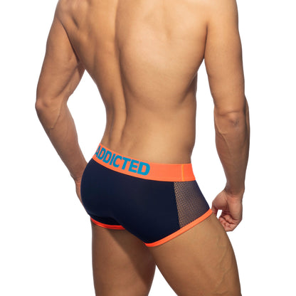 ADDICTED Neon Mesh Trunk Navy