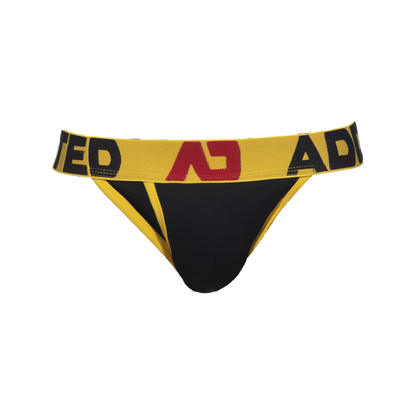 ADDICTED Open Fly Cotton Bikini Black/Yellow