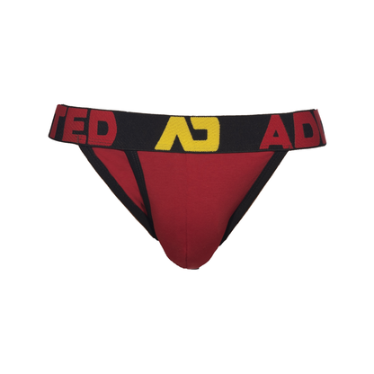 ADDICTED Bikini en coton à braguette ouverte Rouge/Noir