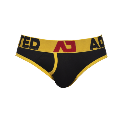 ADDICTED Open Fly Cotton Brief musta/keltainen