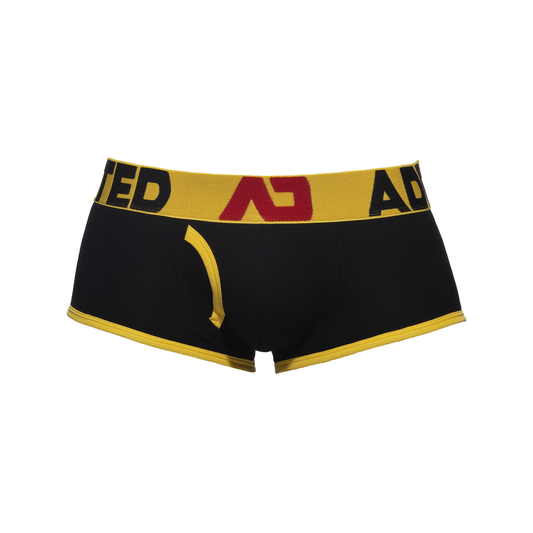 ADDICTED Open Fly Cotton Trunk Black/Yellow