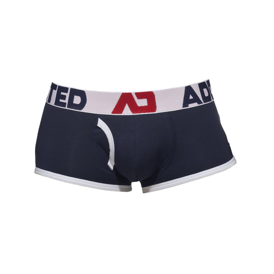 ADDICTED Open Fly Cotton Trunk Navy/White