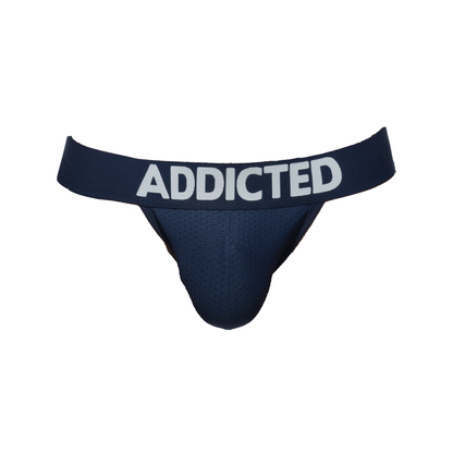 ADDICTED Push Up Mesh Jock Navy