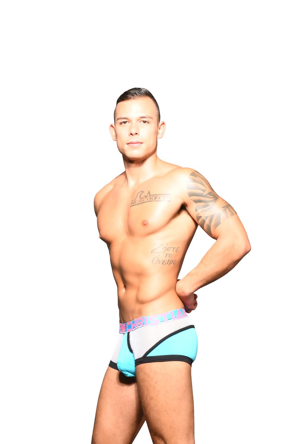 Andrew Christian Almost Naked Boxer retrò acqua/bianco