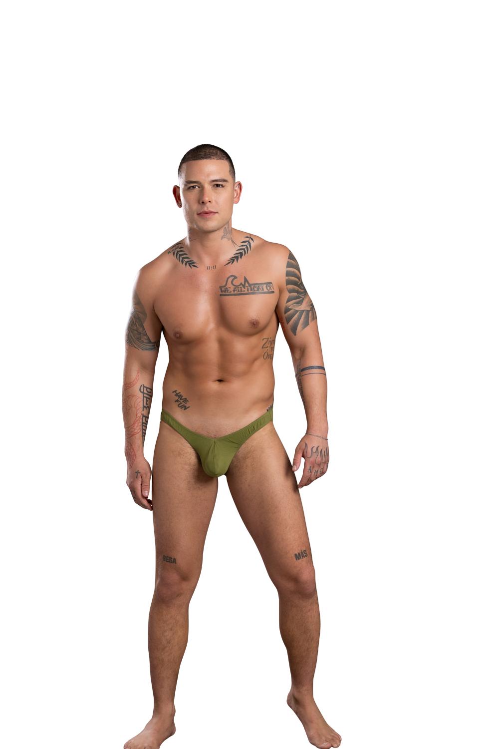 Andrew Christian Deep V-Cut Brief w/ ALMOST NAKED® Olive