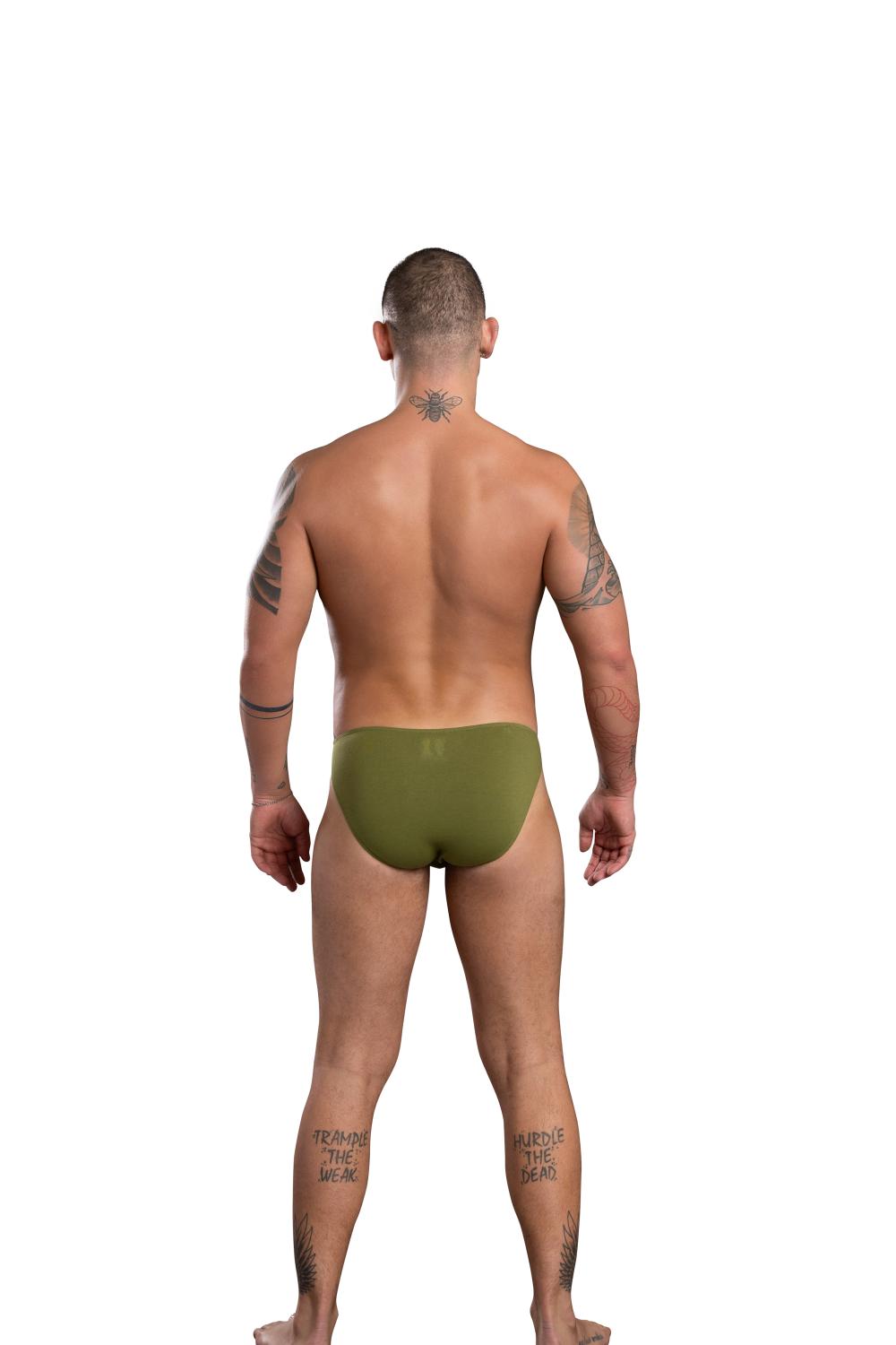 Andrew Christian Deep V-Cut Brief w/ ALMOST NAKED® Olive