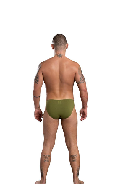 Andrew Christian Głębokie majtki z wycięciem w serek ALMOST NAKED® Oliwka