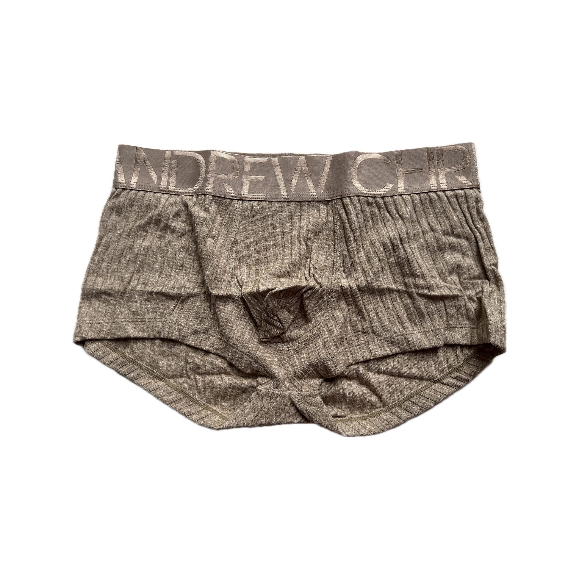 Andrew Christian Essential Rib Boxer w/ ALMOST NAKED® Heather Khaki