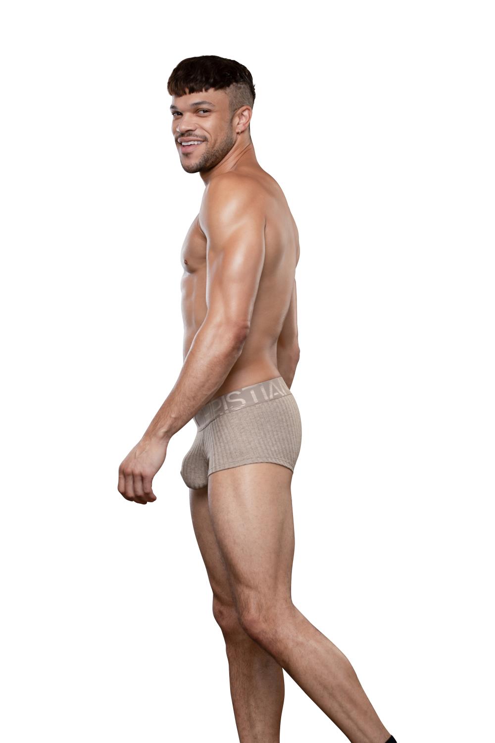 Andrew Christian Essential Rib Boxer w/ ALMOST NAKED® Heather Khaki