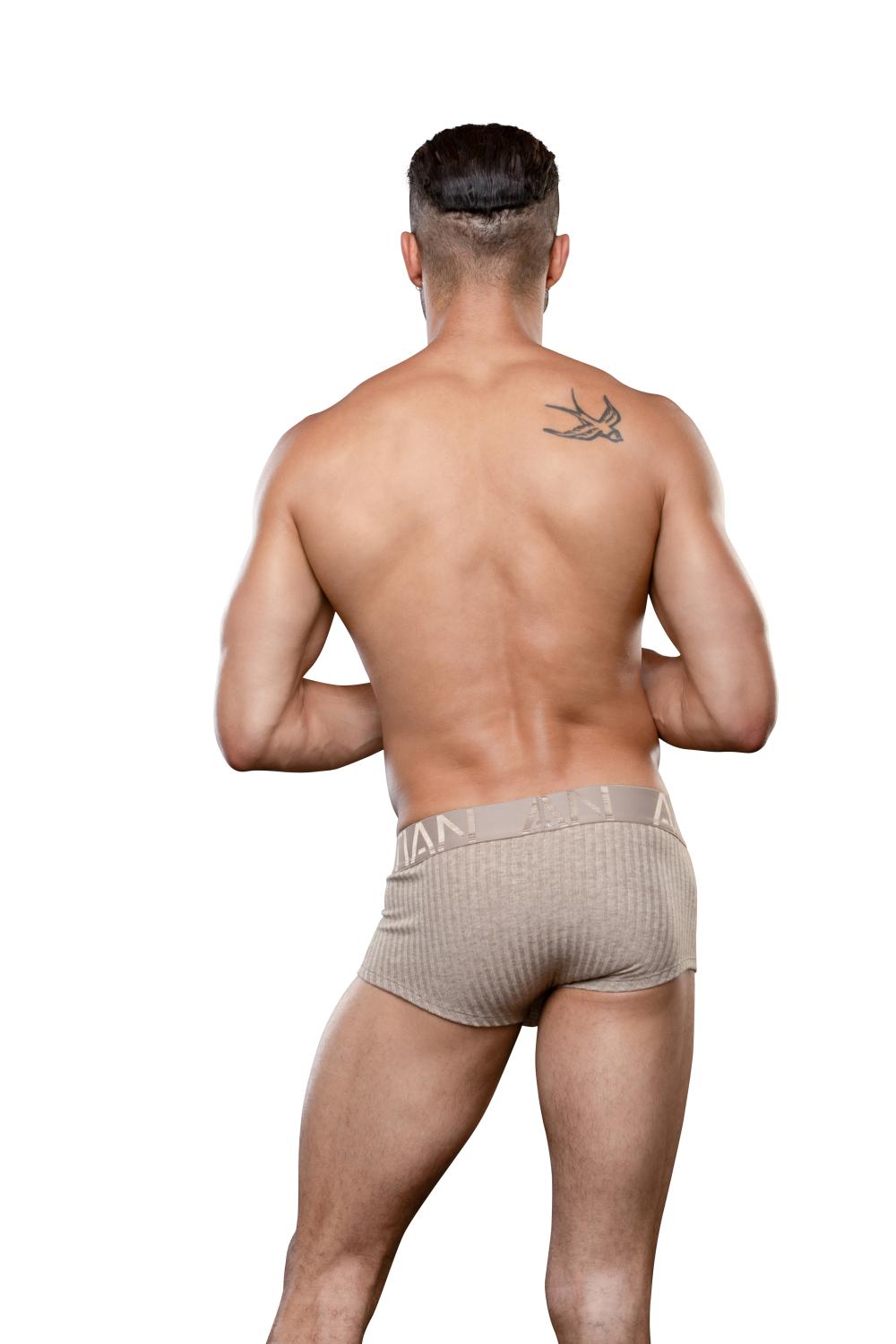 Andrew Christian Essential Rib Boxer w/ ALMOST NAKED® Heather Khaki