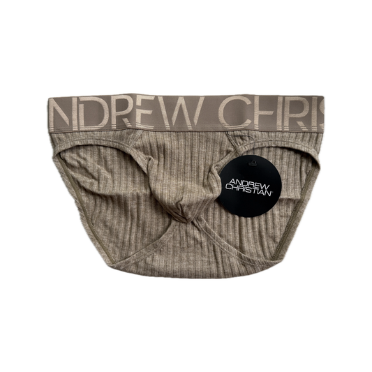 Andrew Christian Essential Rib Brief w/ ALMOST NAKED® Heather Khaki
