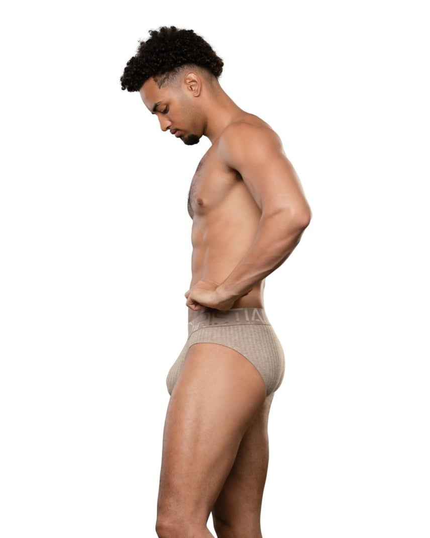 Andrew Christian Essential Rib Brief med ALMOST NAKED® Heather Khaki