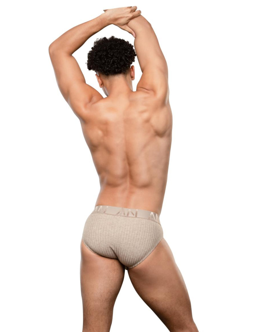 Andrew Christian Essential Rib Brief med ALMOST NAKED® Heather Khaki