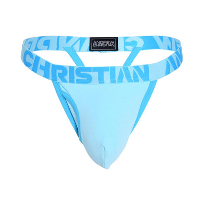 Andrew Christian Fly Y-Back Thong med ALMOST NAKED® Himmelblå