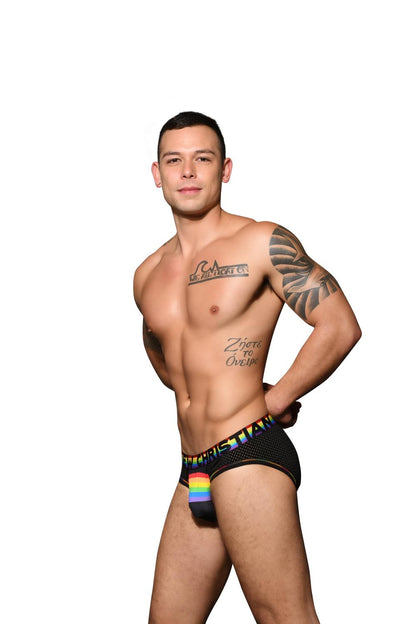 Andrew Christian Rainbow Arch Mesh Brief med ALMOST NAKED®