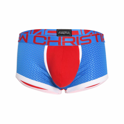 Andrew Christian SHOW-IT® Sports Mesh Boxershorts Rød/Elektronisk Blå