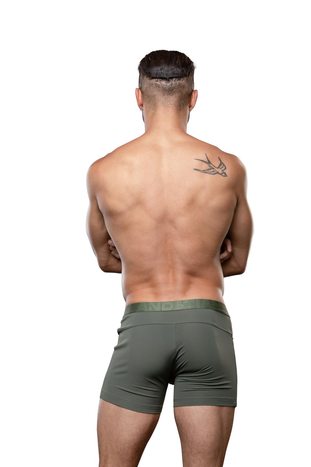 Andrew Christian Boxer da palestra Vibe Breeze Mesh Olive