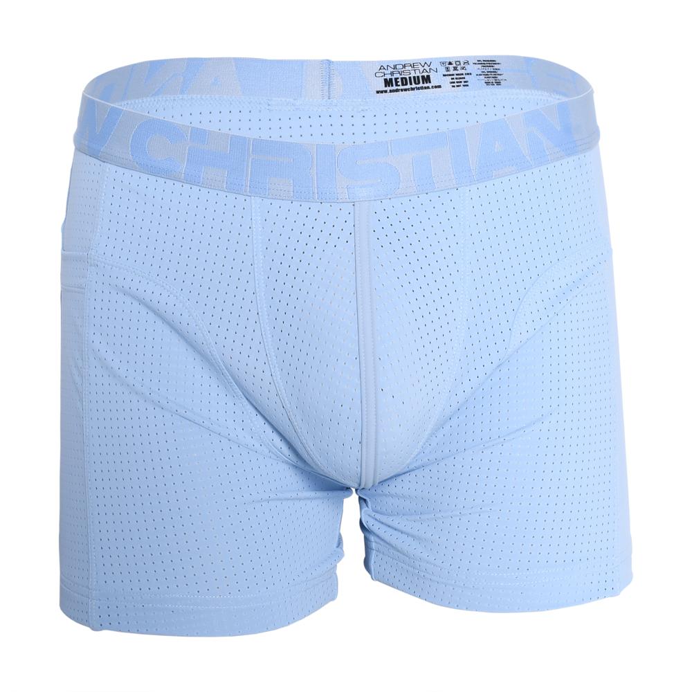 Andrew Christian Vibe Breeze Mesh Gym Boxer Powder Blue