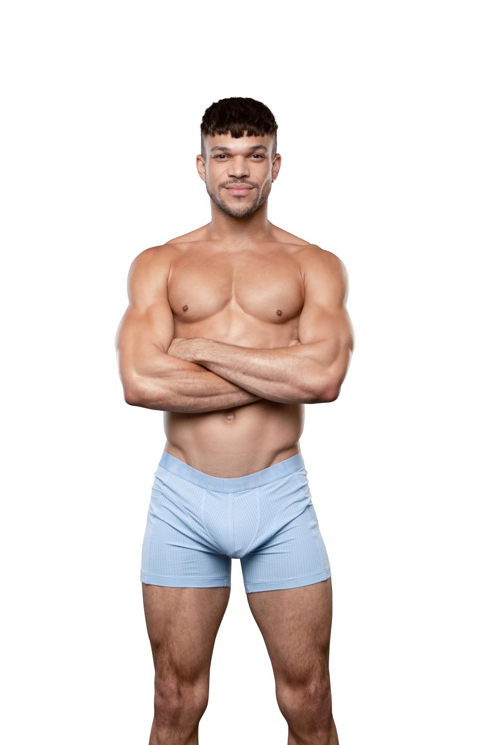 Andrew Christian Vibe Breeze Mesh Gym Boxer Powder Blue