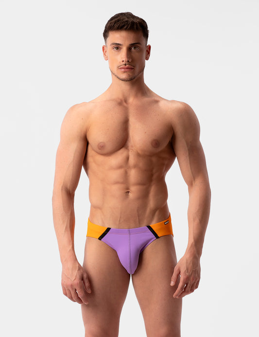 Barcode Berlin Slip de bain Avas Lila-Orange-Noir