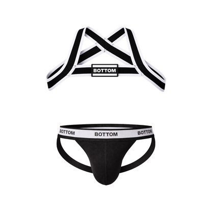 Barcode Berlin BOTTOM Multipack 1x Jockstrap Black + 1x Harness Black-White