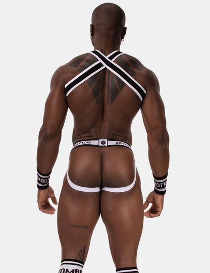 Barcode Berlin BOTTOM Multipak 1x Jockstrap Hvid + 1x Sele Sort-Hvid