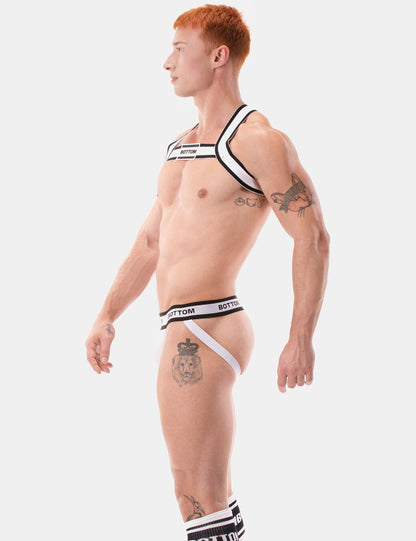 Barcode Berlin BOTTOM Multipack 1x Jockstrap White + 1x Harness White-Black