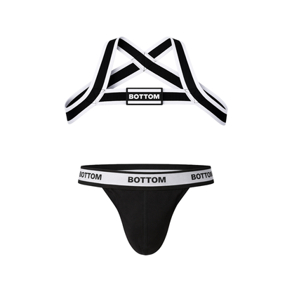 Barcode Berlin Confezione multipla INFERIORE 1x Suspender Nero + 1x imbracatura Nero-Bianco