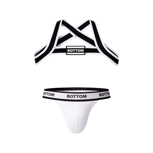 Barcode Berlin BOTTOM Multipack 1x Suspender White + 1x Harness Black-White