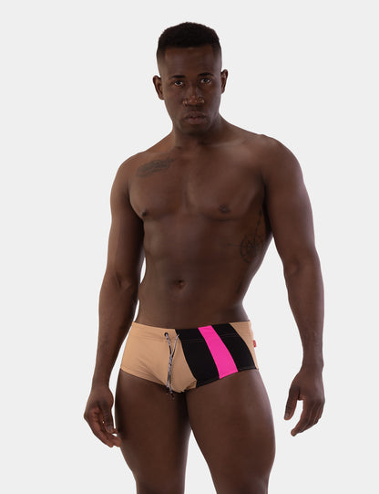 Barcode Berlin Mar Bella Beach Swim Trunk Nude-Black-Neonpink