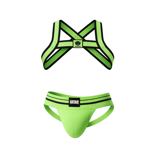 Barcode Berlin Multipack 1x Andreus Jockstrap + 1x Colin Harness Green-Black