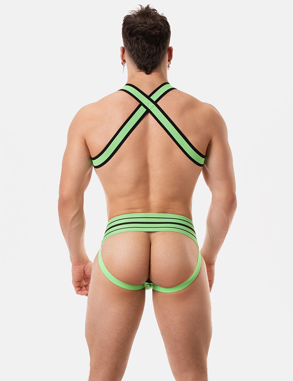 Barcode Berlin Multipack 1x Andreus Jockstrap + 1x Colin Harness Grøn-Sort